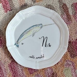 Anthropologie N Noble Narwhal Linea Carta Diva Pyari Canapé Plate EUC
